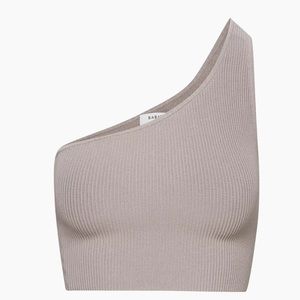 Babaton Sculpt Knit One-Shoulder Cropped Tank